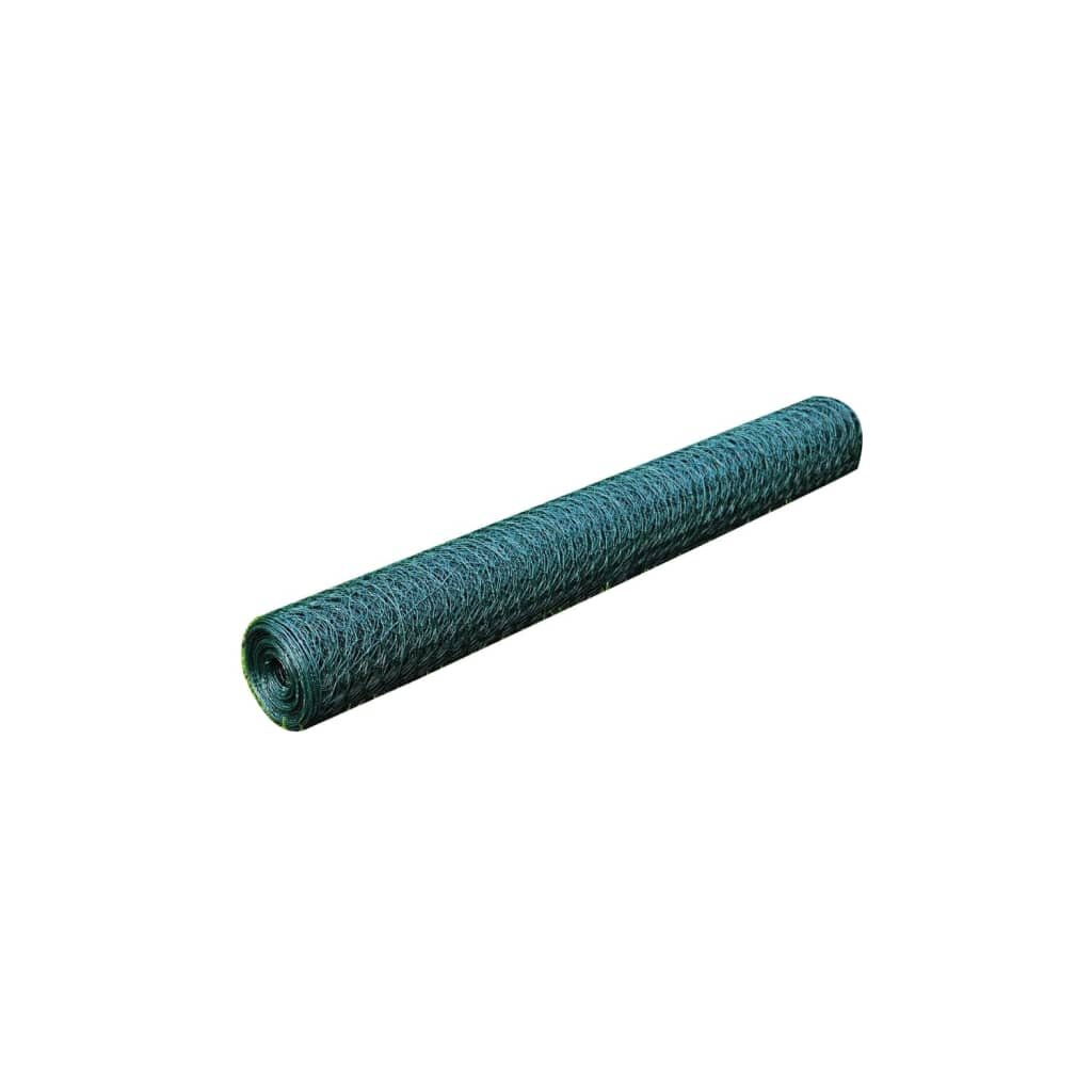 vidaXL Pletivo ke kurníku s PVC vrstvou 25 x 075 m zelené