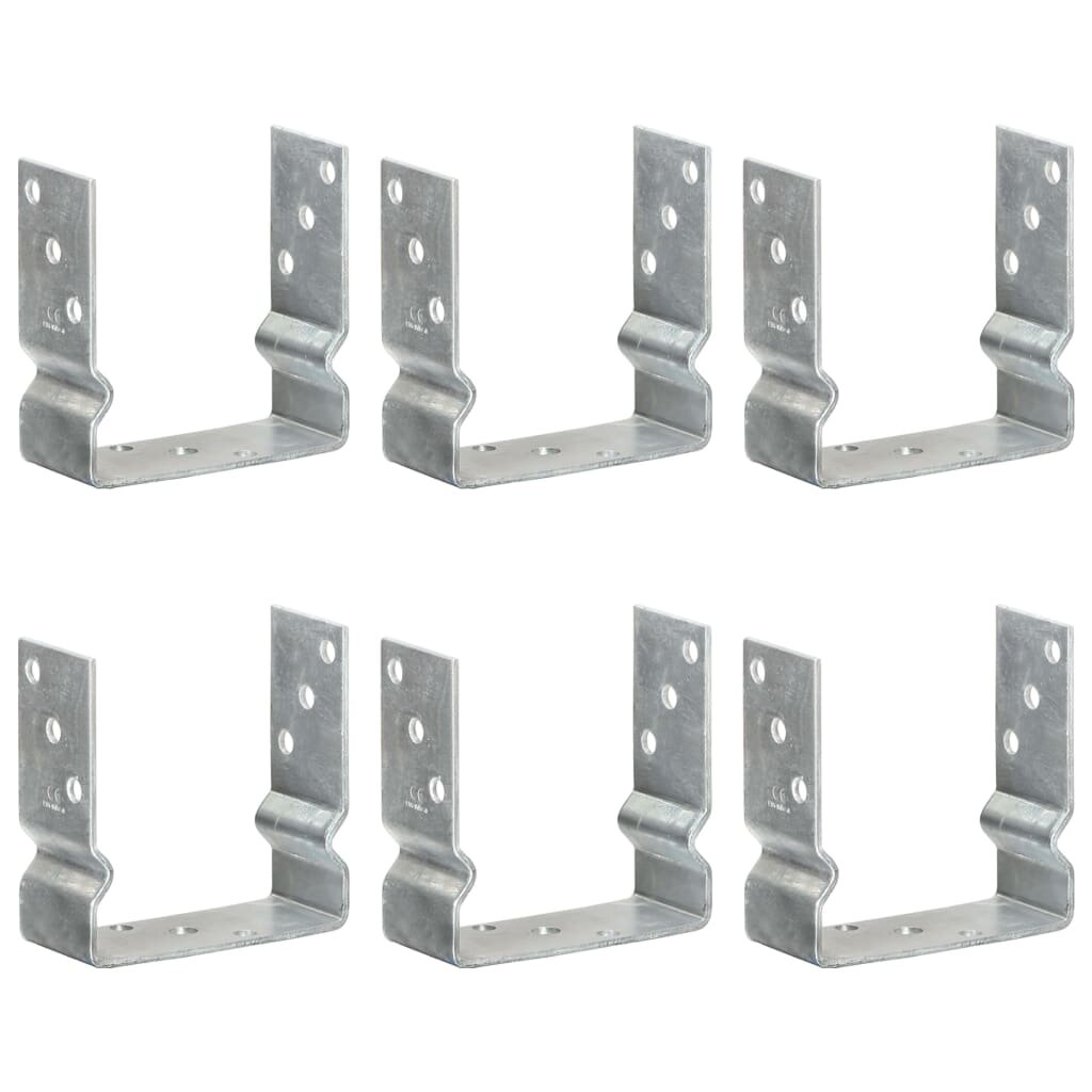 vidaXL Plotové kotvy 6 ks stříbrné 14 x 6 x 15 cm pozinkovaná ocel