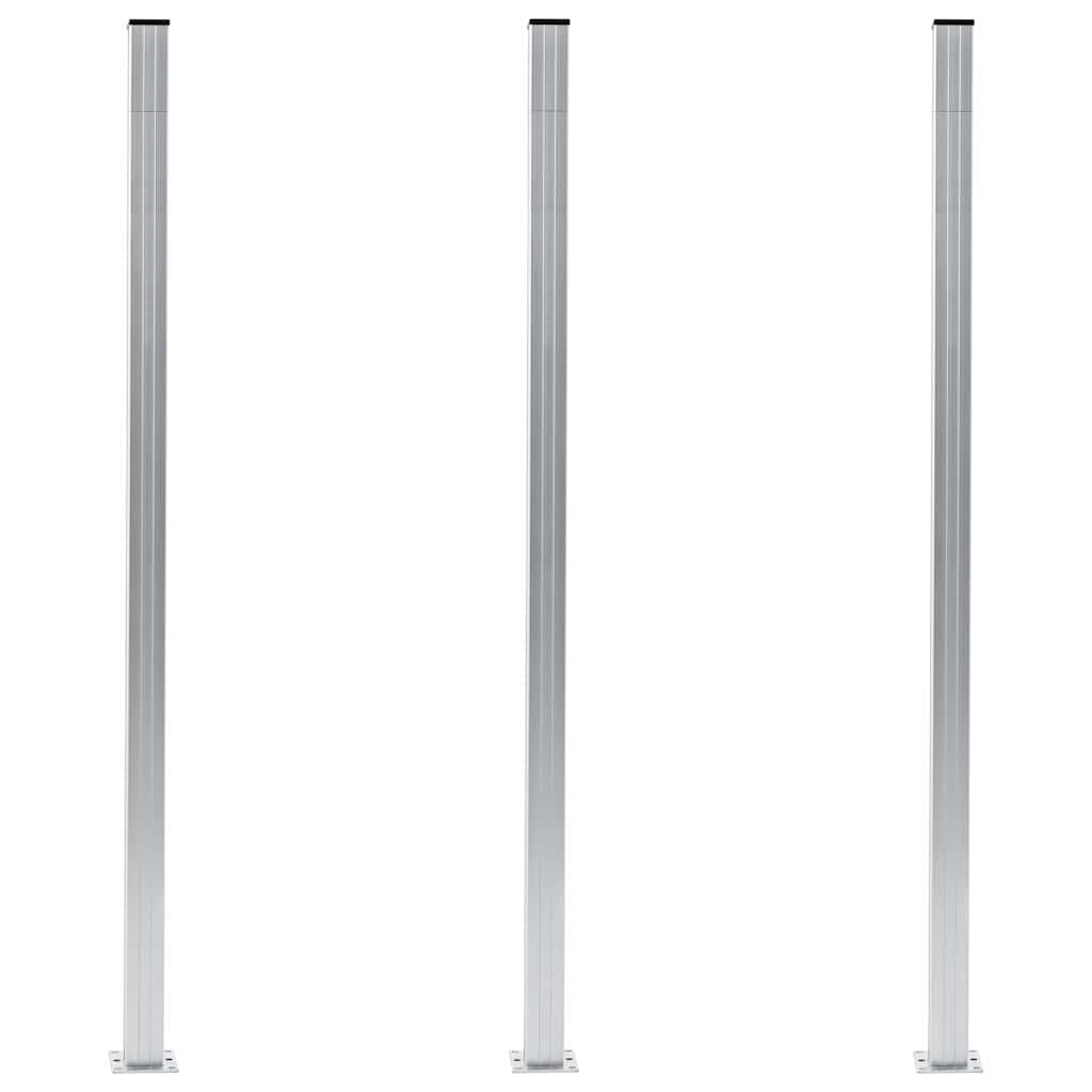 vidaXL Plotové sloupky 3 ks hliník 185 cm