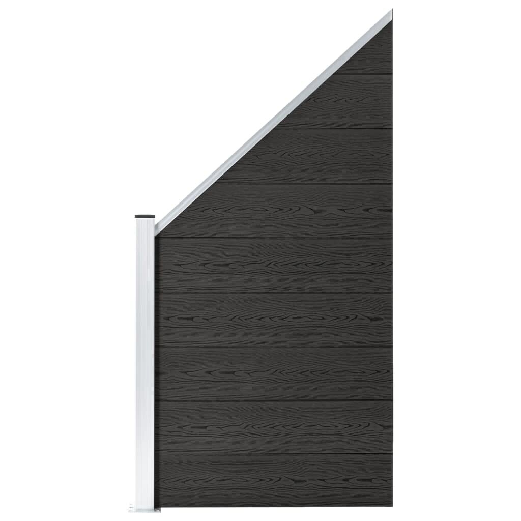 vidaXL Plotový dílec WPC 95 x (105–180) cm šedý
