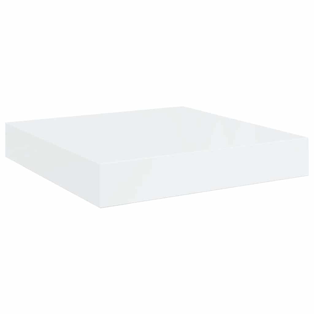 vidaXL Plovoucí nástěnná police bílá vysoký lesk 23x235x38 cm MDF