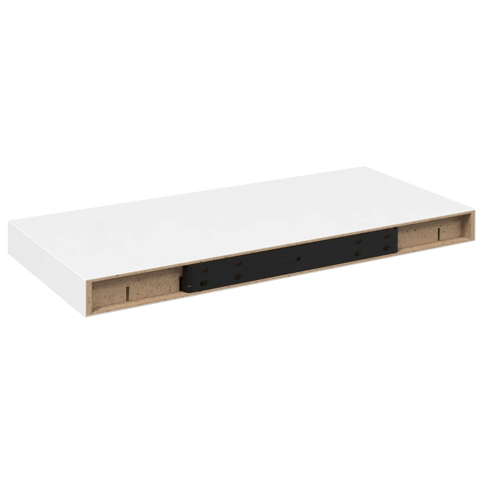vidaXL Plovoucí nástěnná police bílá vysoký lesk 50 x 235 x 38 cm MDF