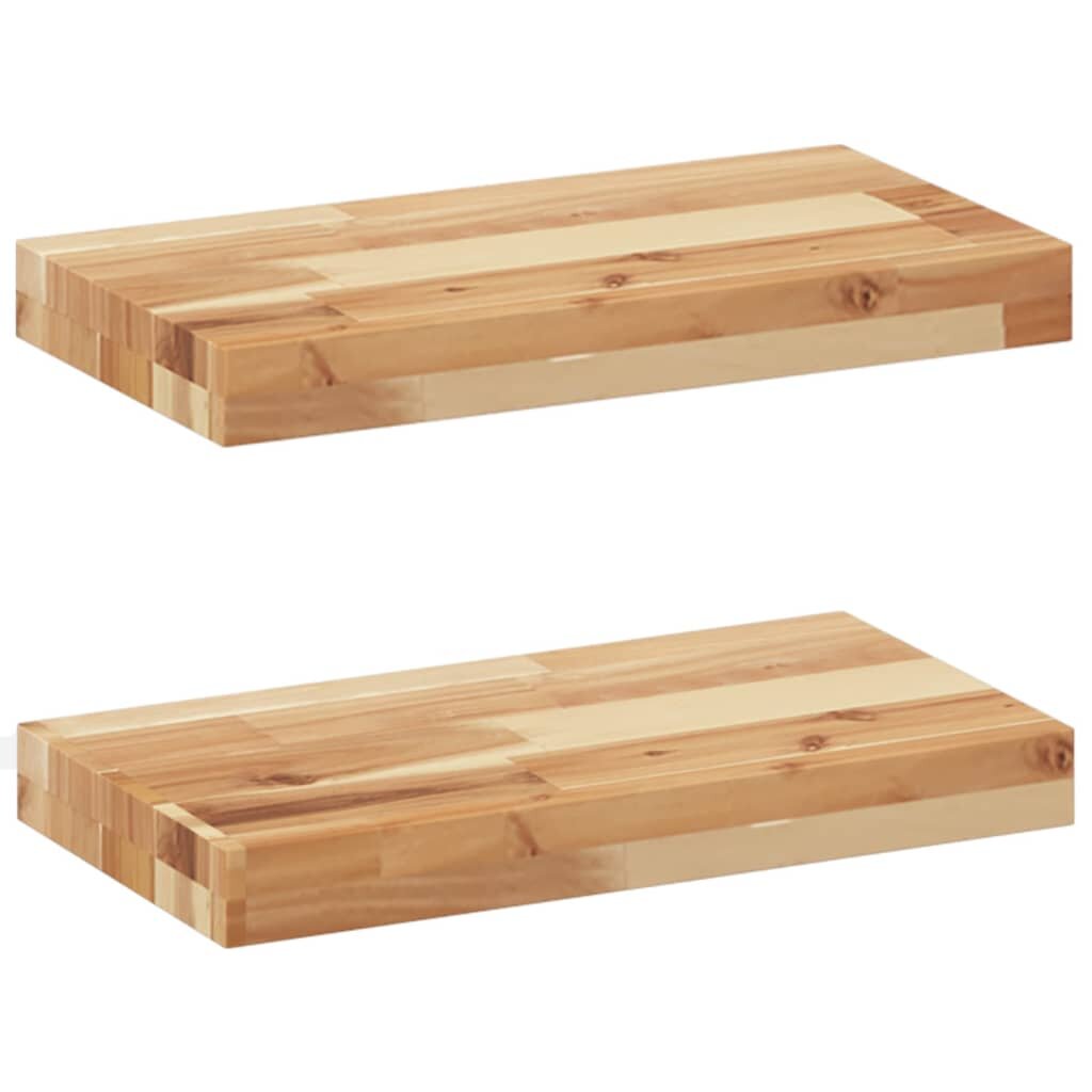 vidaXL Plovoucí police 2 ks 40 x 20 x 4 cm olejované akáciové dřevo