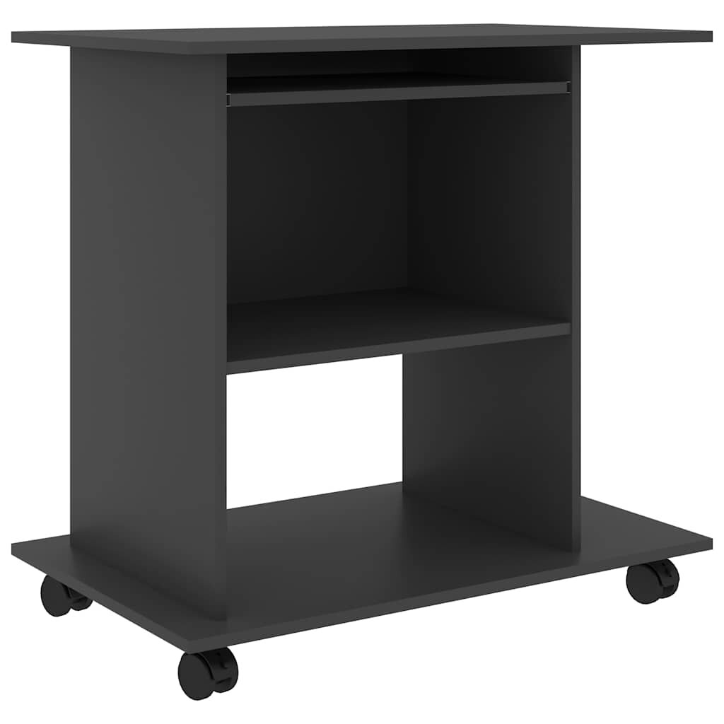 vidaXL Počítačový stůl šedý 80 x 50 x 75 cm dřevotříska