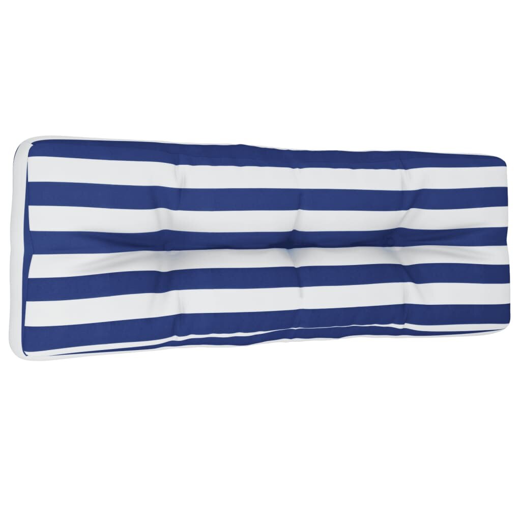 vidaXL Poduška na palety modré a bílé pruhy 120 x 40 x 12 cm textil