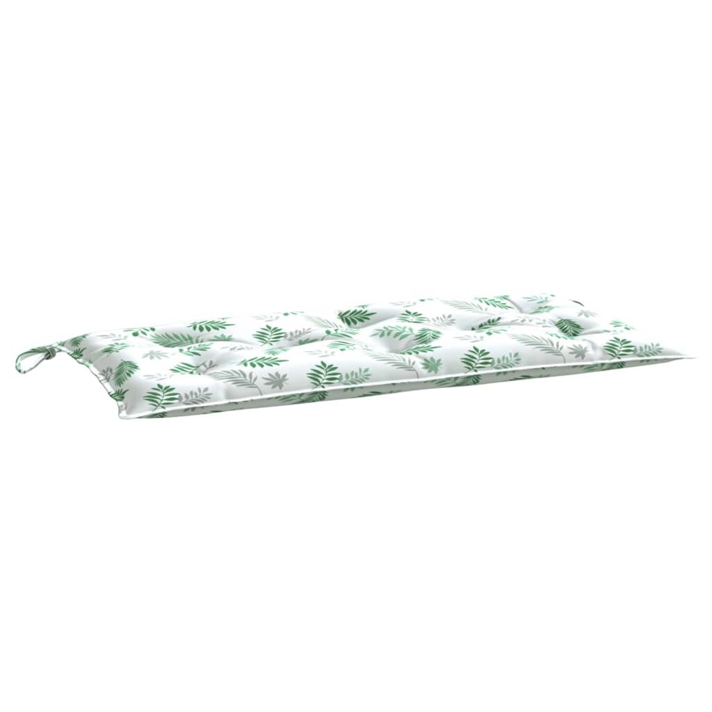 vidaXL Poduška na zahradní lavici vzor listů 100x50x7 cm látka oxford