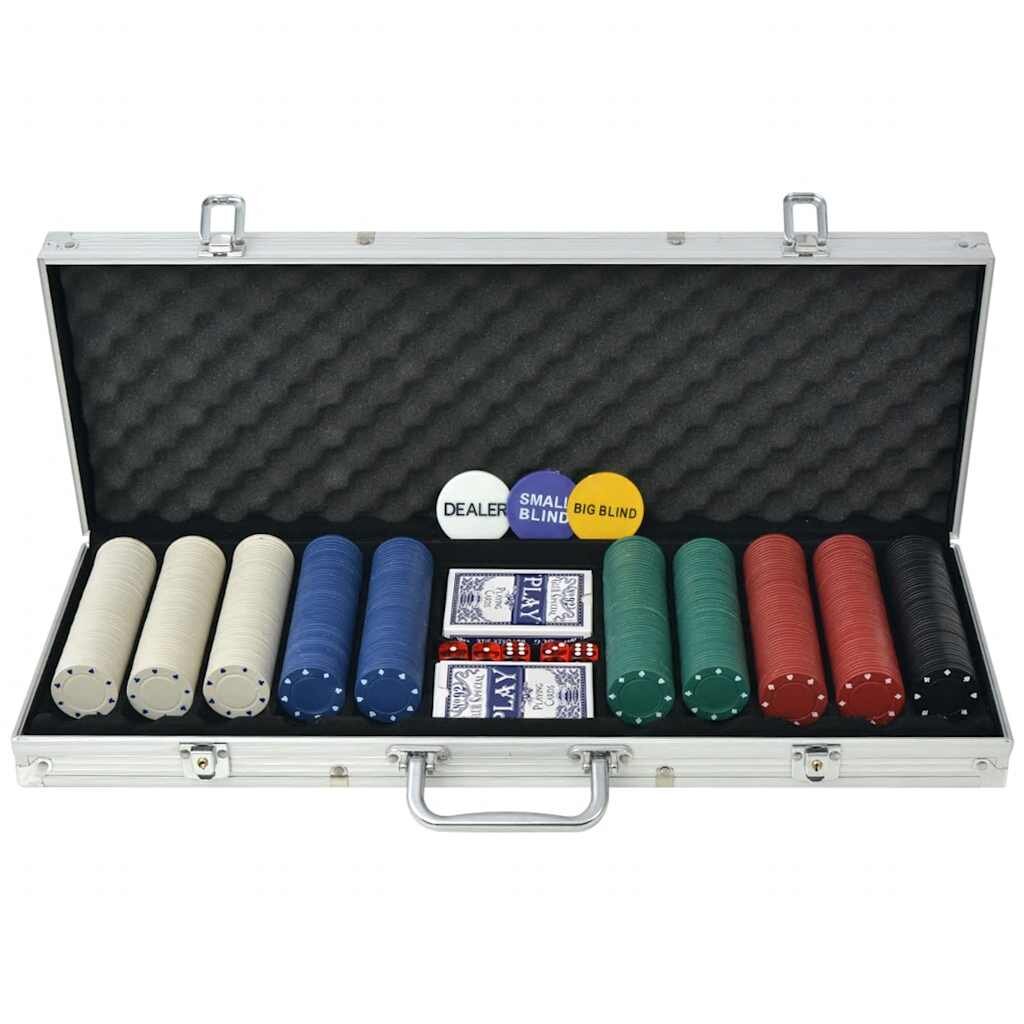 vidaXL Poker set s 500 žetony z hliníku
