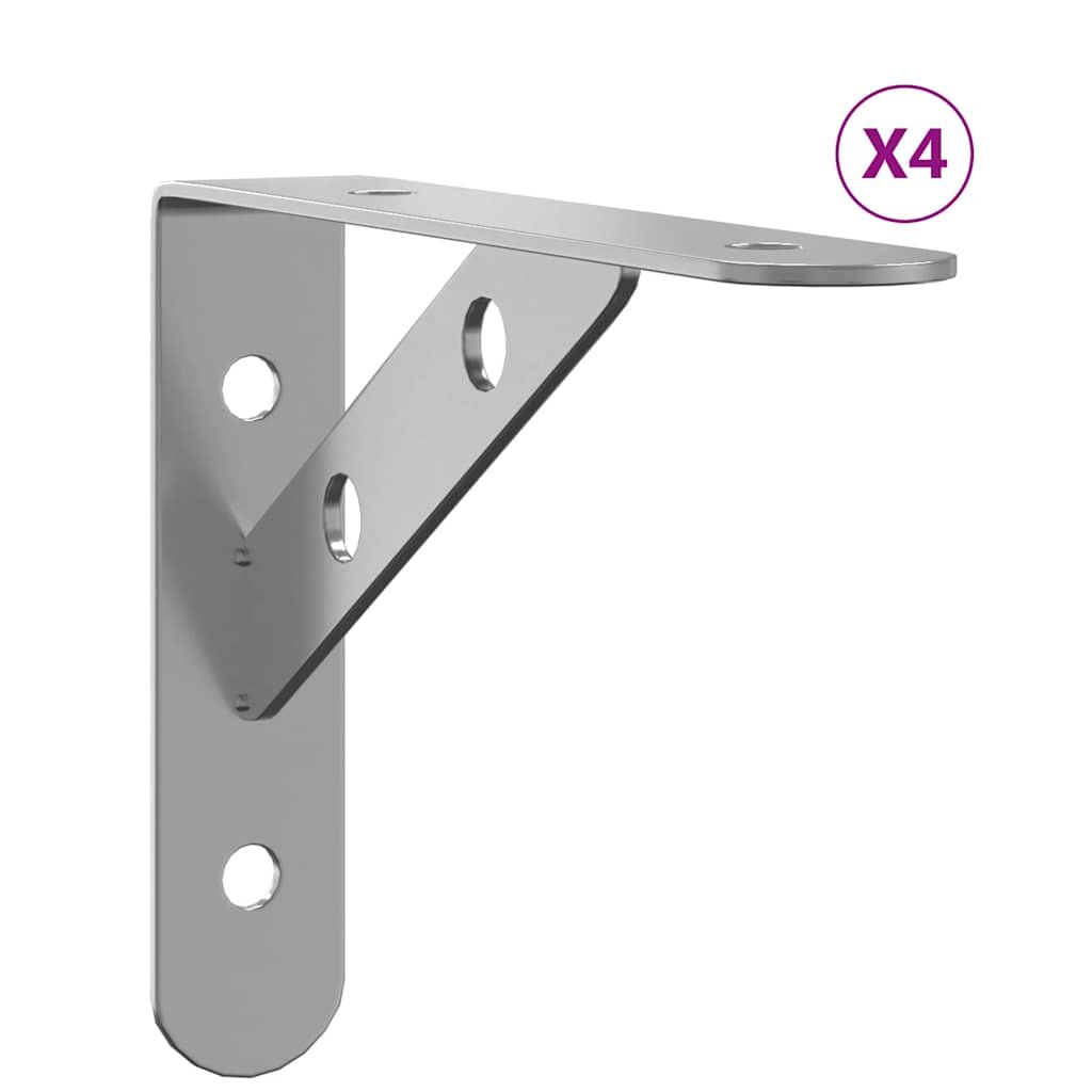 vidaXL Policové držáky 4 ks 15 x 25 x 115 cm stříbrné nerezová ocel