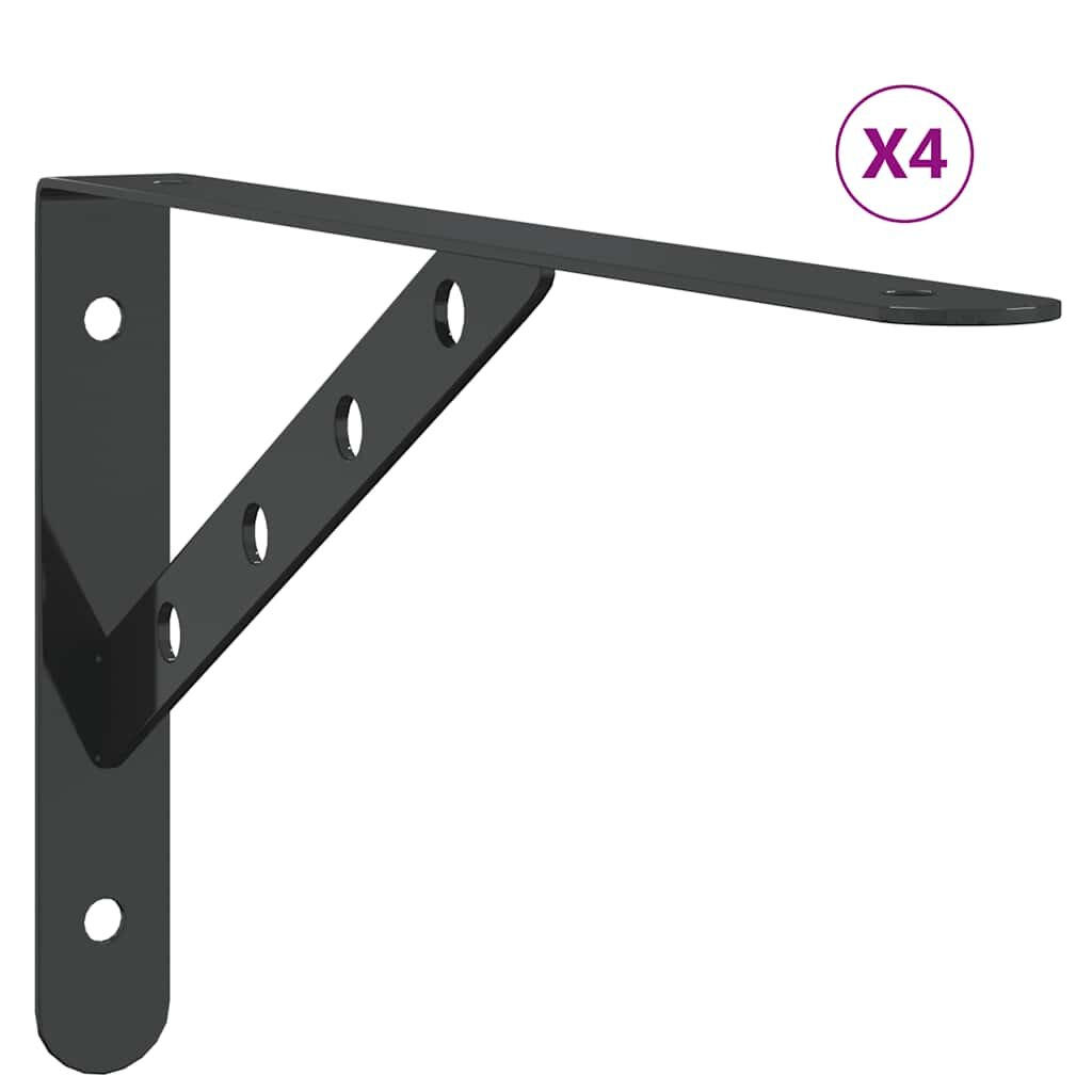 vidaXL Policové držáky 4 ks 30 x 25 x 155 cm černé nerezová ocel