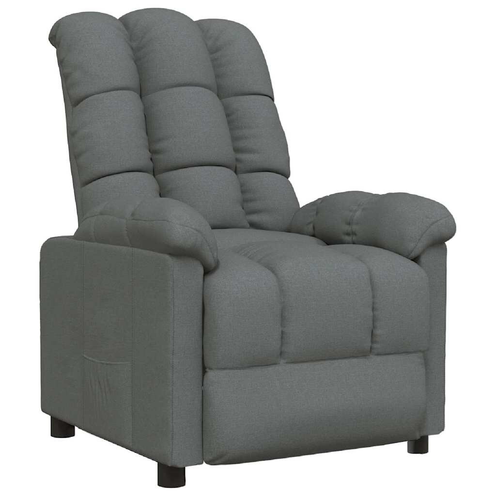 vidaXL Polohovací křeslo tmavě šedé textil