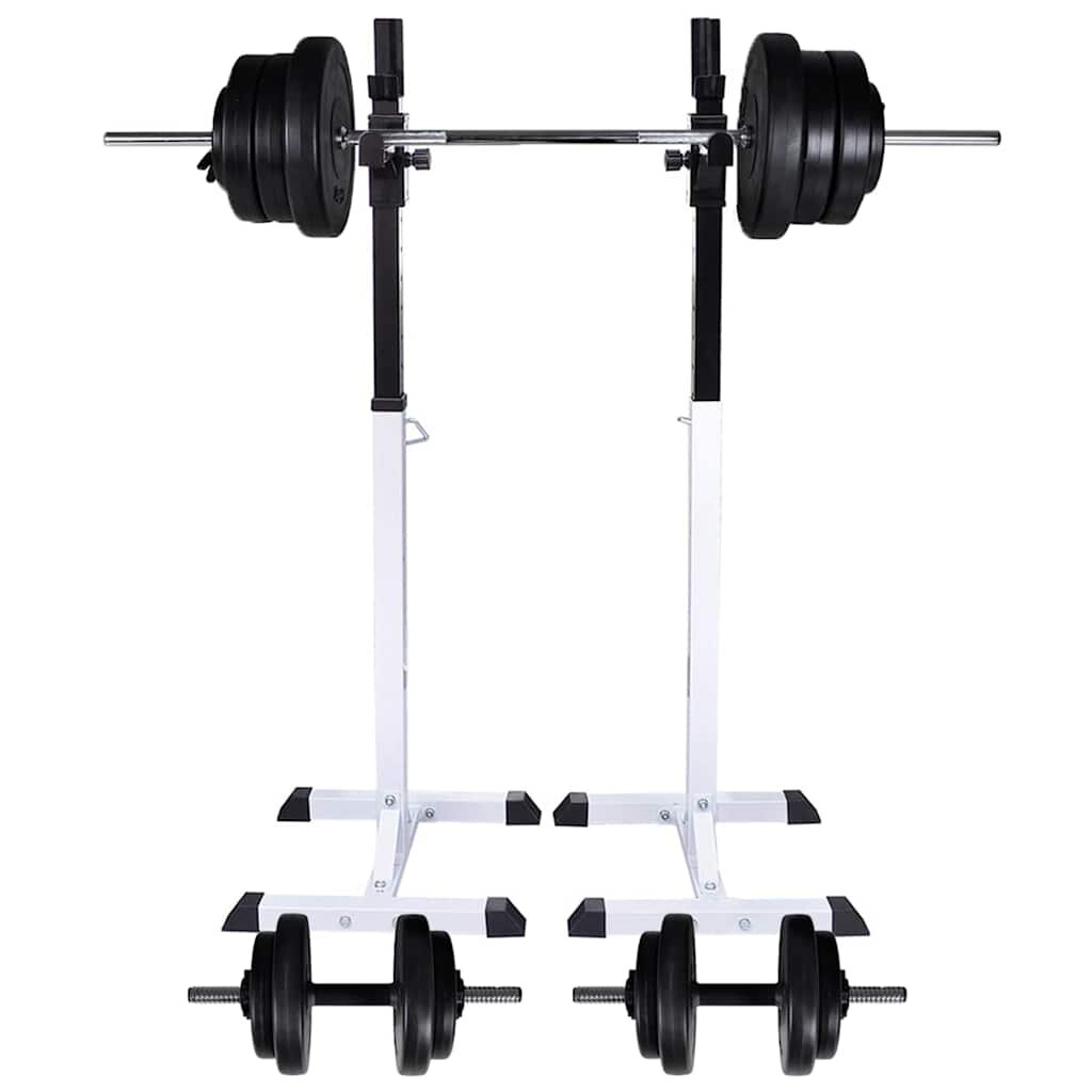 vidaXL Posilovací stojan se sadou činek barbell a dumbbell 605 kg