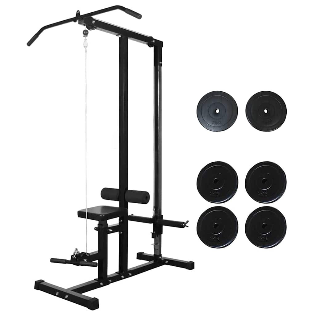 vidaXL Posilovací věž se zátěžovými kotouči 40 kg