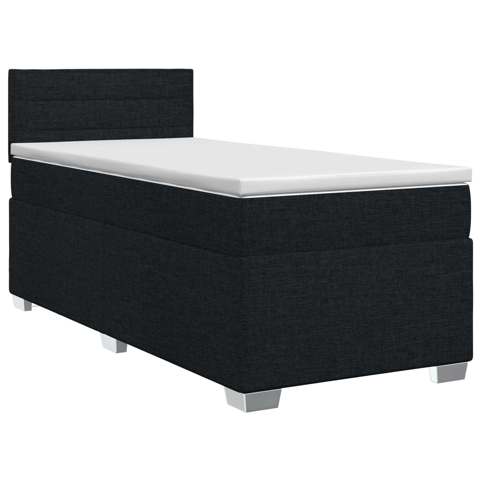 vidaXL Postel boxspring s matrací s čelo Černá 80 x 200 cm Textil
