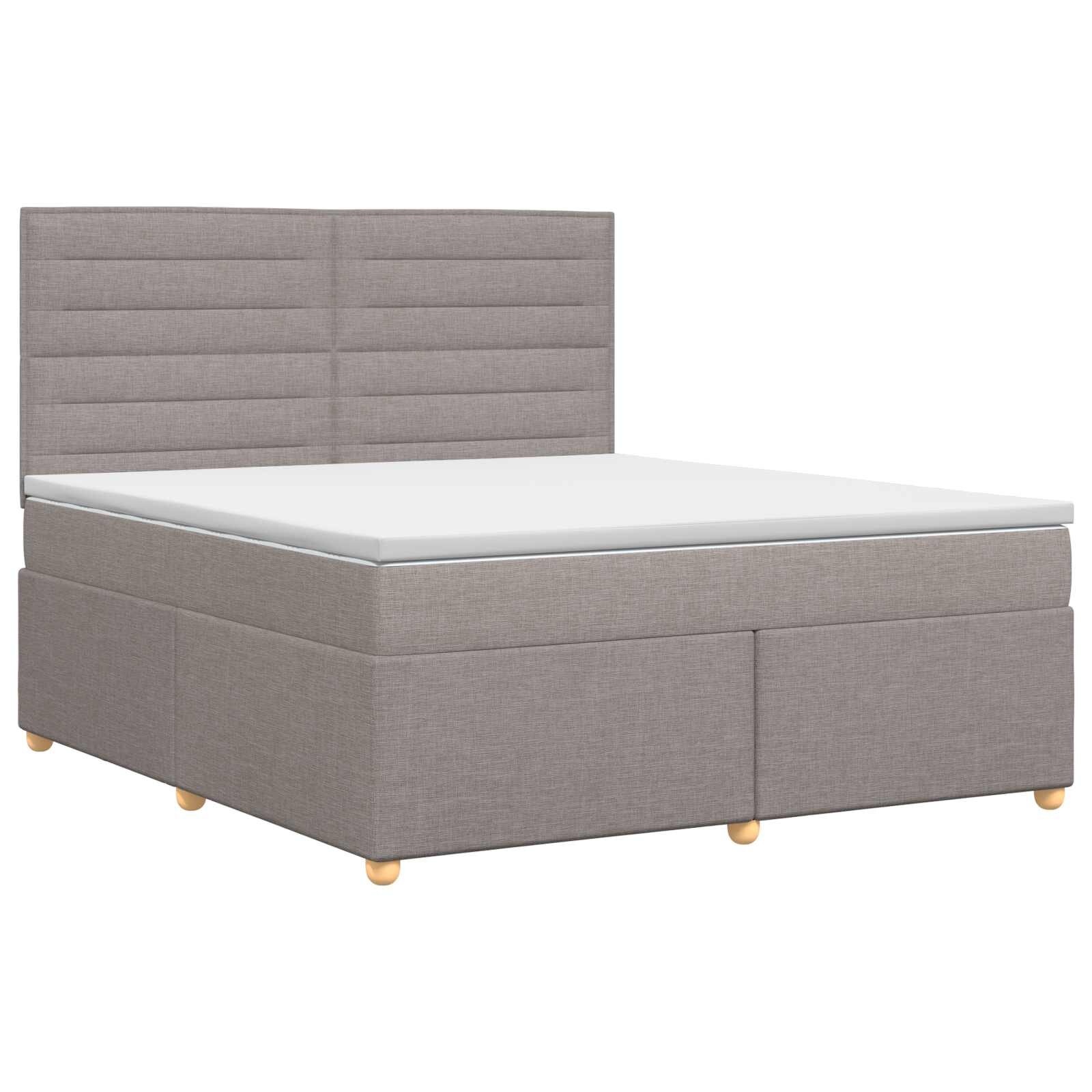 vidaXL Postel boxspring s matrací s čelo Taupe 160 x 200 cm Textil