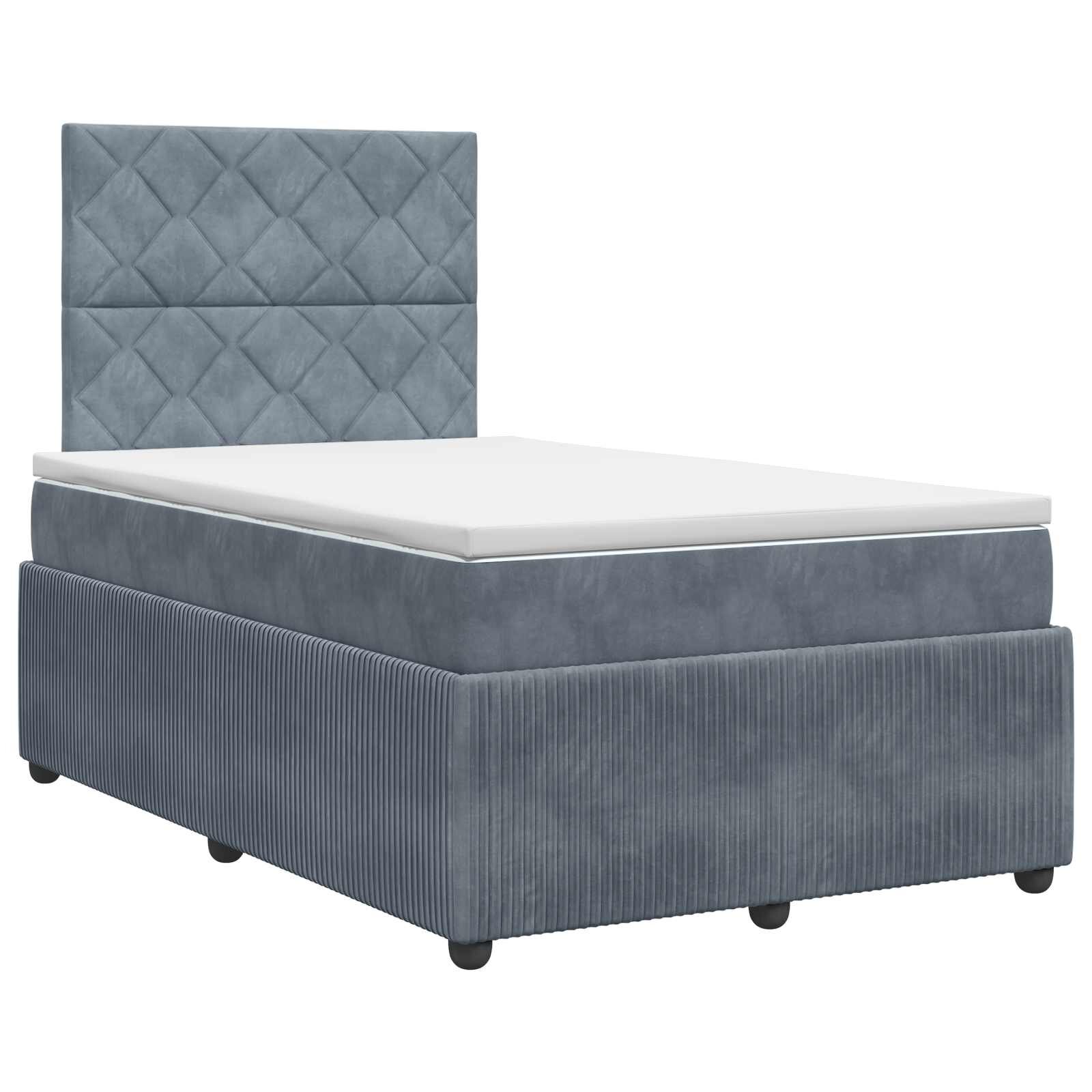 vidaXL Postel boxspring s matrací s čelo Tmavě šedá 120 x 190 cm Samet