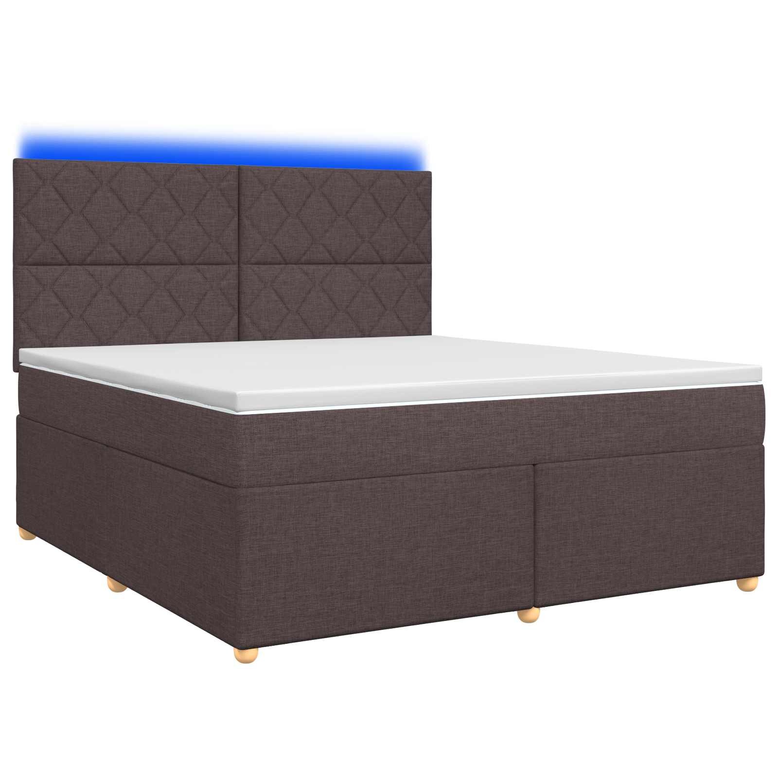 vidaXL Postel boxspring s matrací Tmavě hnědá 180 x 200 cm Textil