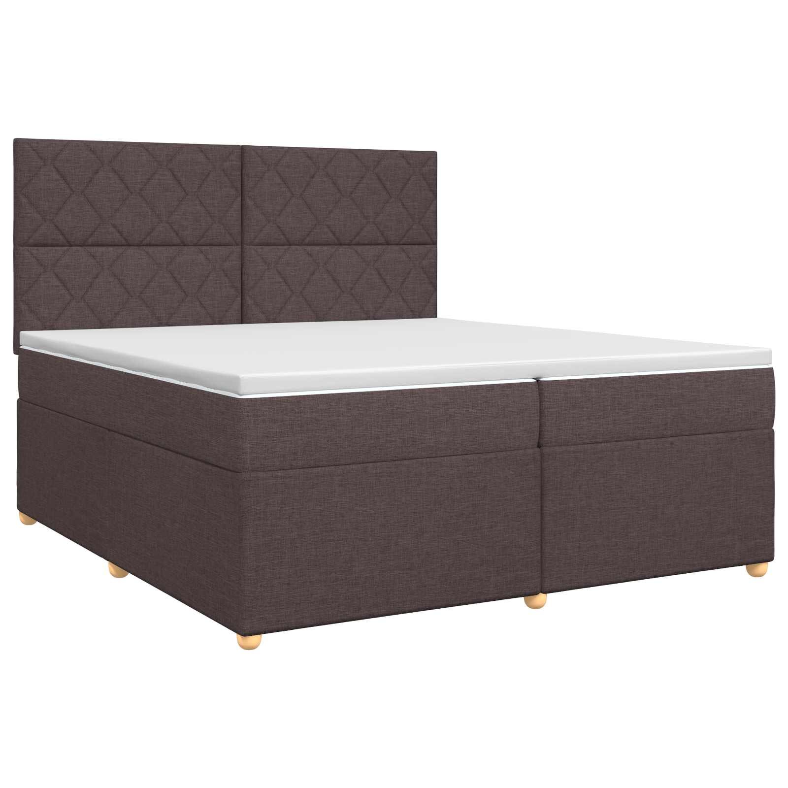 vidaXL Postel boxspring s matrací Tmavě hnědá 200 x 200 cm Textil