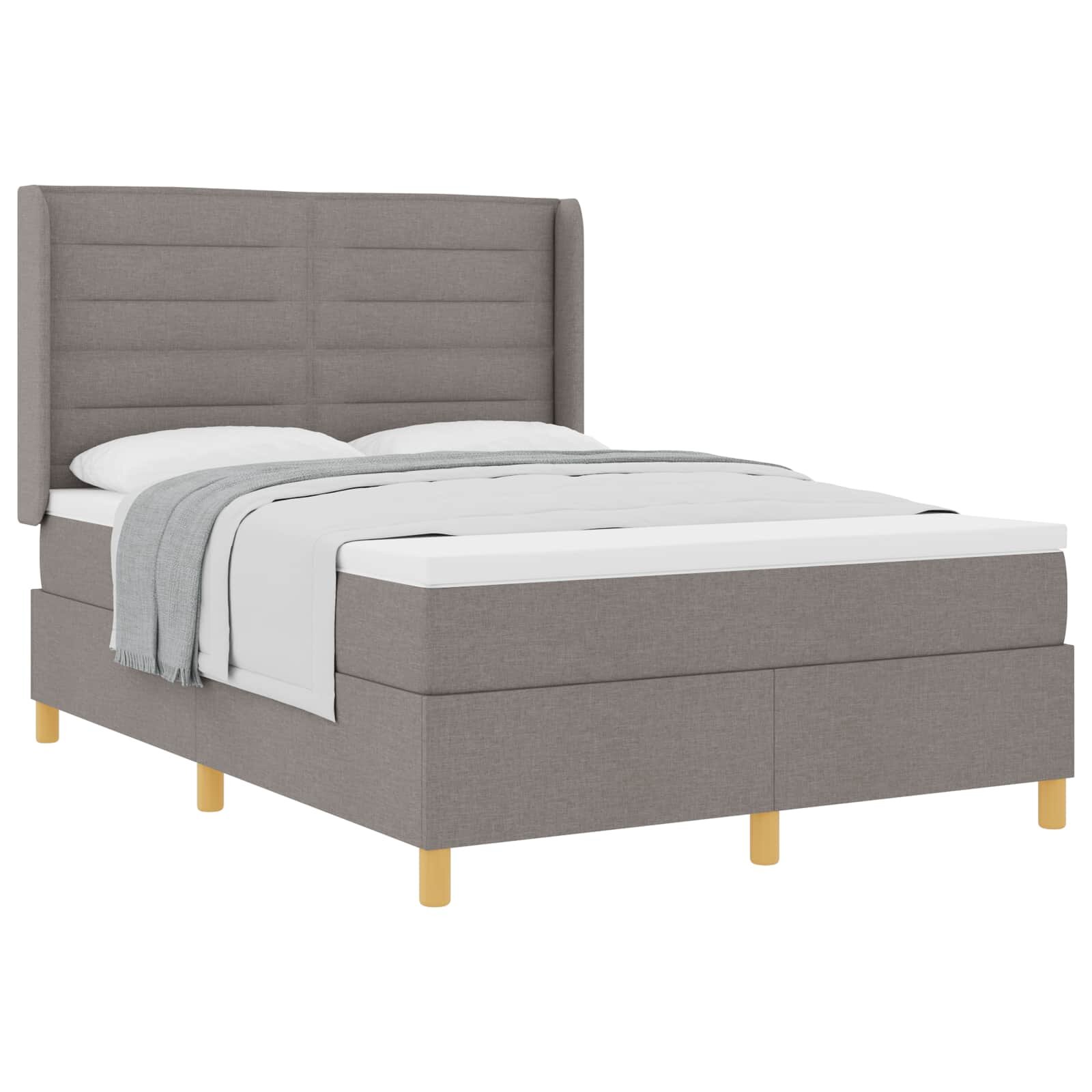 vidaXL Postel s boxspringem s čelo Taupe 160 x 200 cm textil