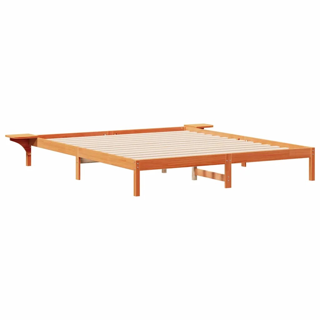 vidaXL Postelový rám s nočními stolky Voskově hnědá 180 x 220 cm