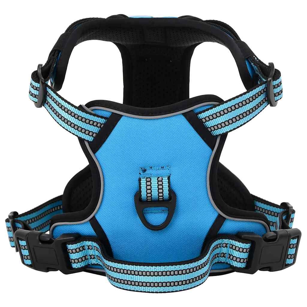 vidaXL Postroj pro psy s reflexními popruhy nastavitelný modrý L