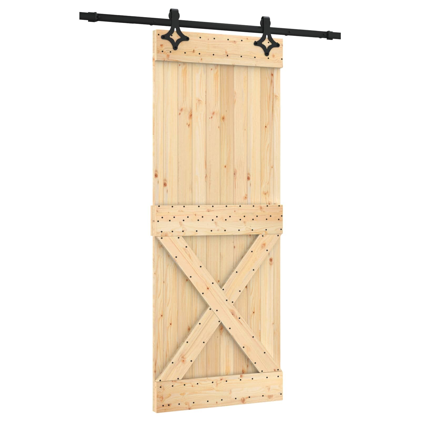 vidaXL Posuvné dveře 80 x 210 cm Masivní borové dřevo (neupravené)