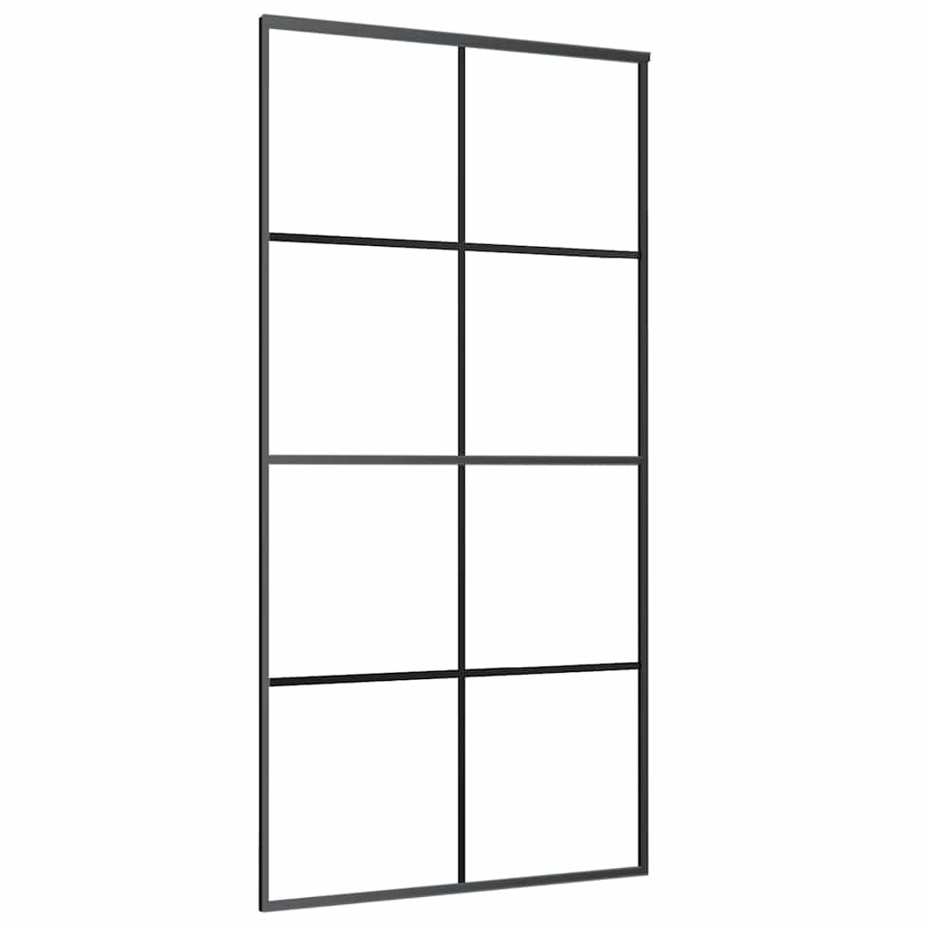 vidaXL Posuvné dveře hliník a ESG sklo 1025 x 205 cm černé