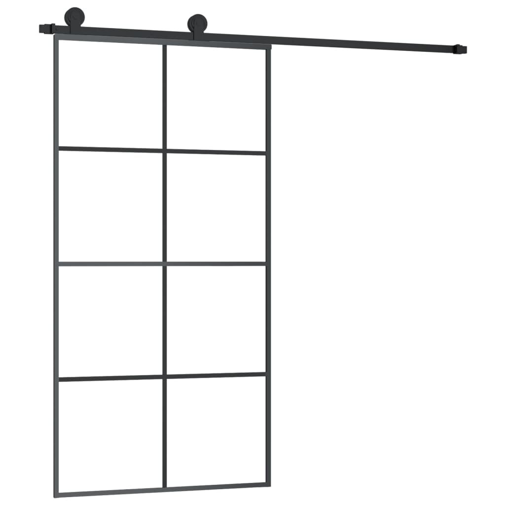 vidaXL Posuvné dveře s kováním 1025 x 205 cm ESG sklo a hliník