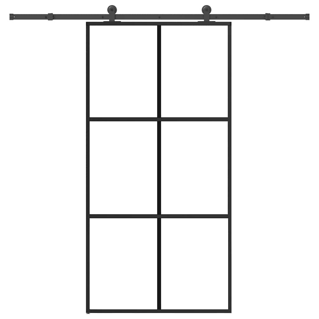vidaXL Posuvné dveře s kováním 102x205 cm ESG sklo a hliník