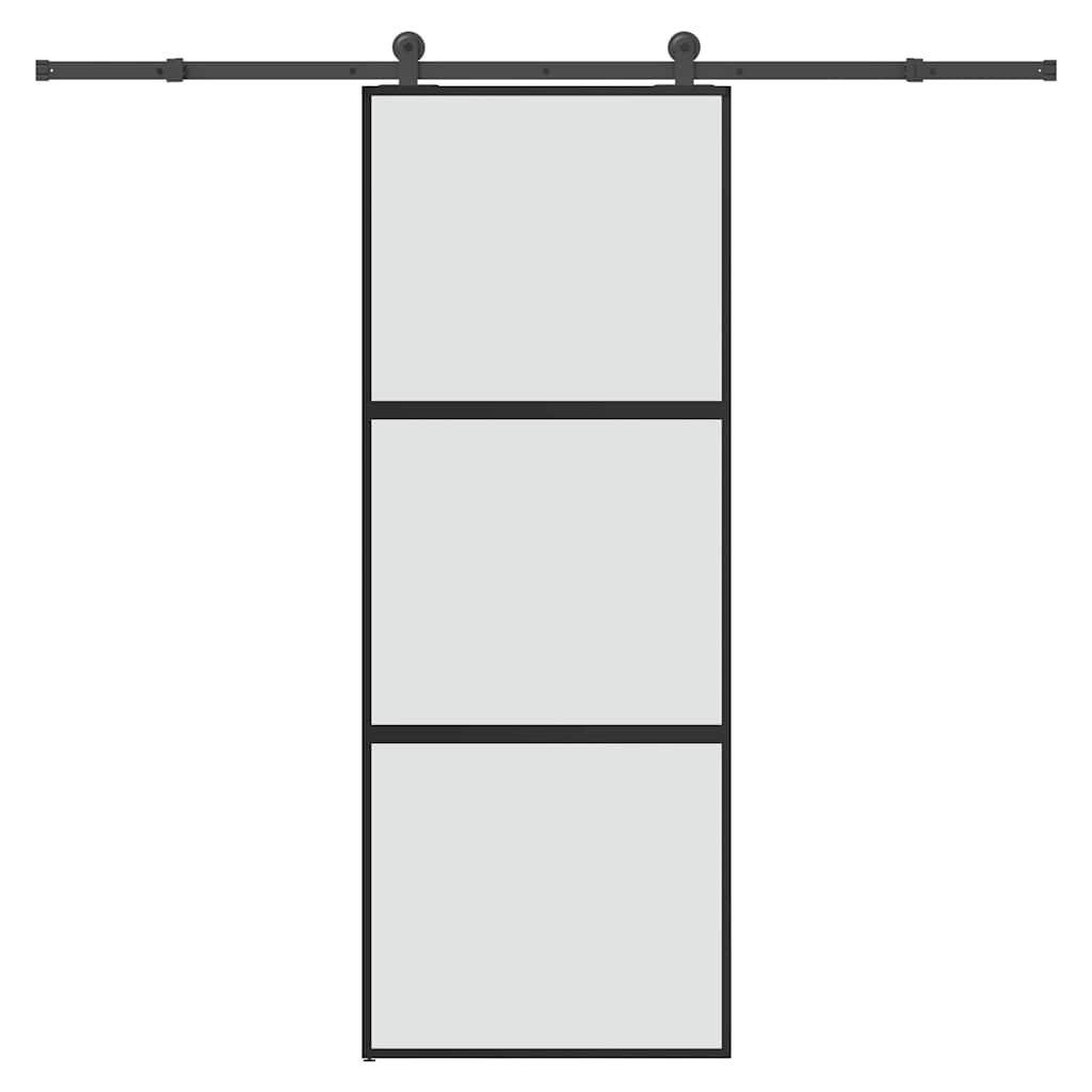 vidaXL Posuvné dveře s kováním 76x205 cm tvrzeného sklo a hliník
