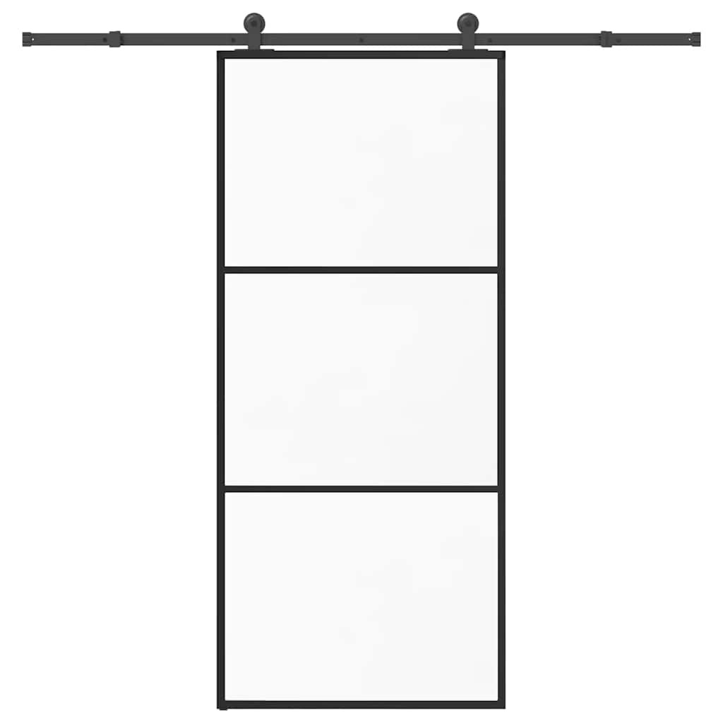 vidaXL Posuvné dveře s kováním 90x205 cm ESG sklo a hliník
