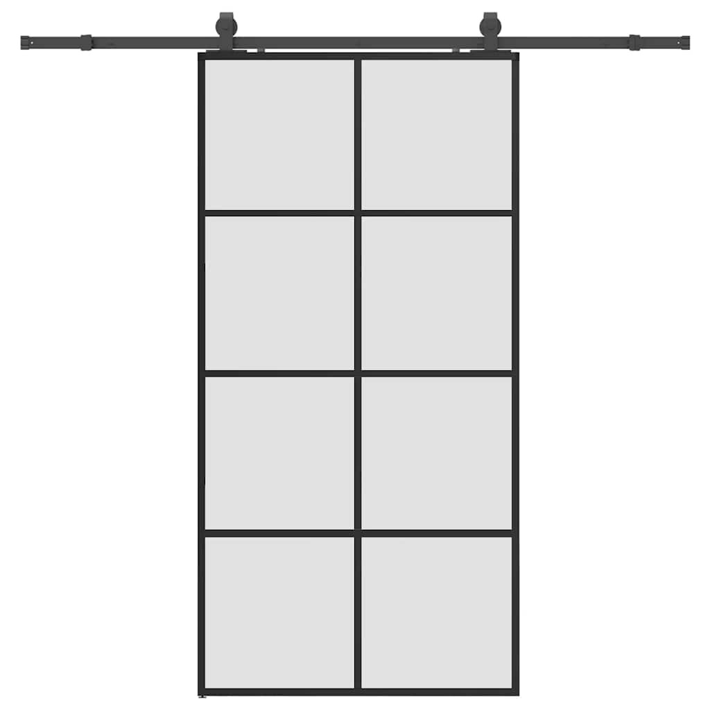 vidaXL Posuvné dveře se sadou kování černé 1025x205 cm ESG Glass