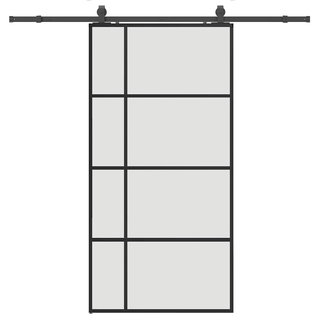vidaXL Posuvné dveře se sadou kování černé 1025x205 cm ESG Glass