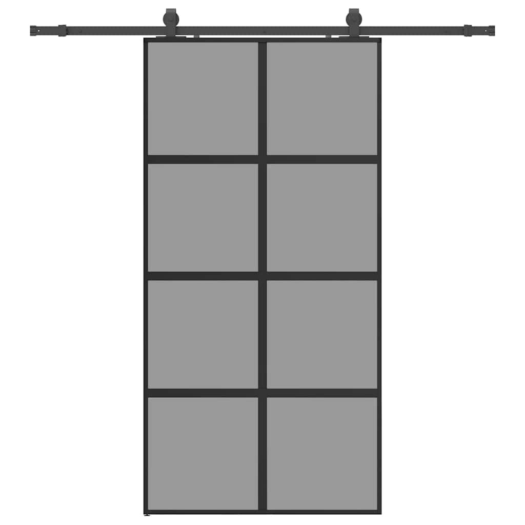 vidaXL Posuvné dveře se sadou kování černé 1025x205 cm Tvrzené sklo