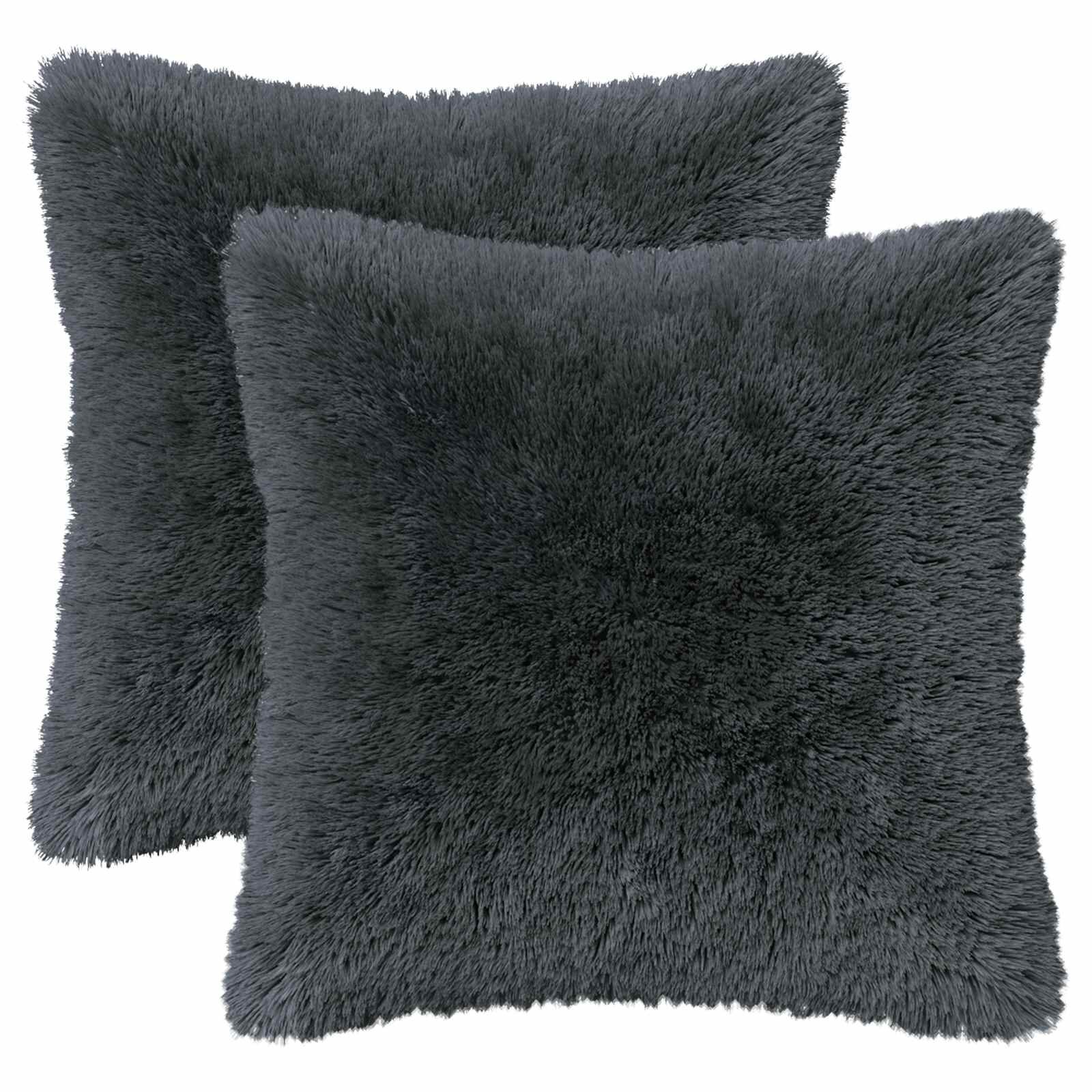 vidaXL Povlak na polštář 2 ks HEERLEN Antracitová 45 x 45 cm PV fleece