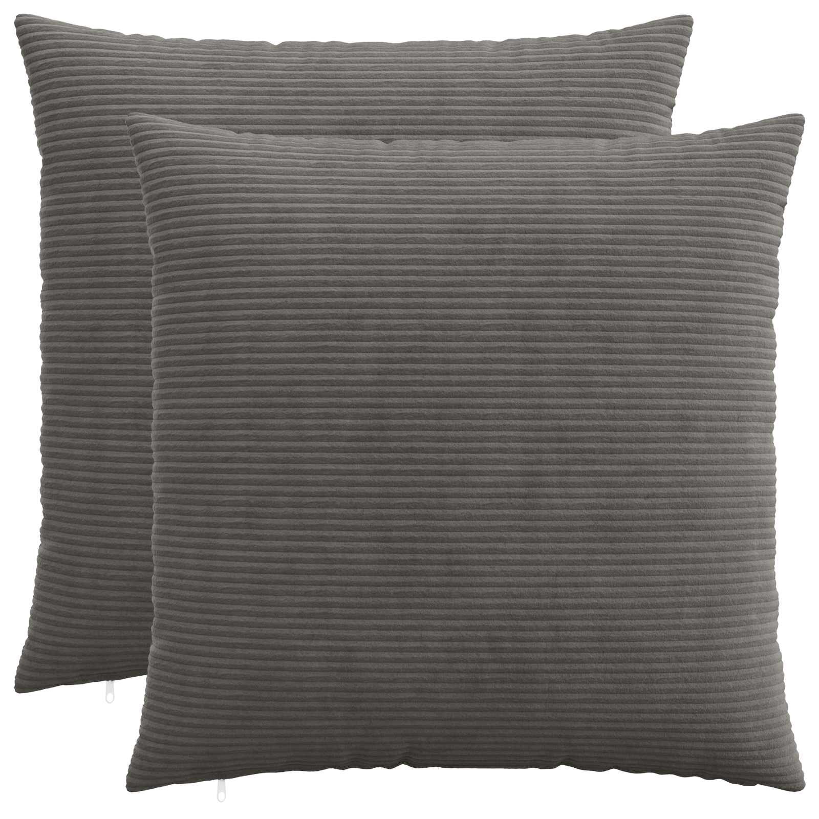 vidaXL Povlak na polštář 2 ks HEERLEN Tmavě šedá 60 x 60 cm manšestr
