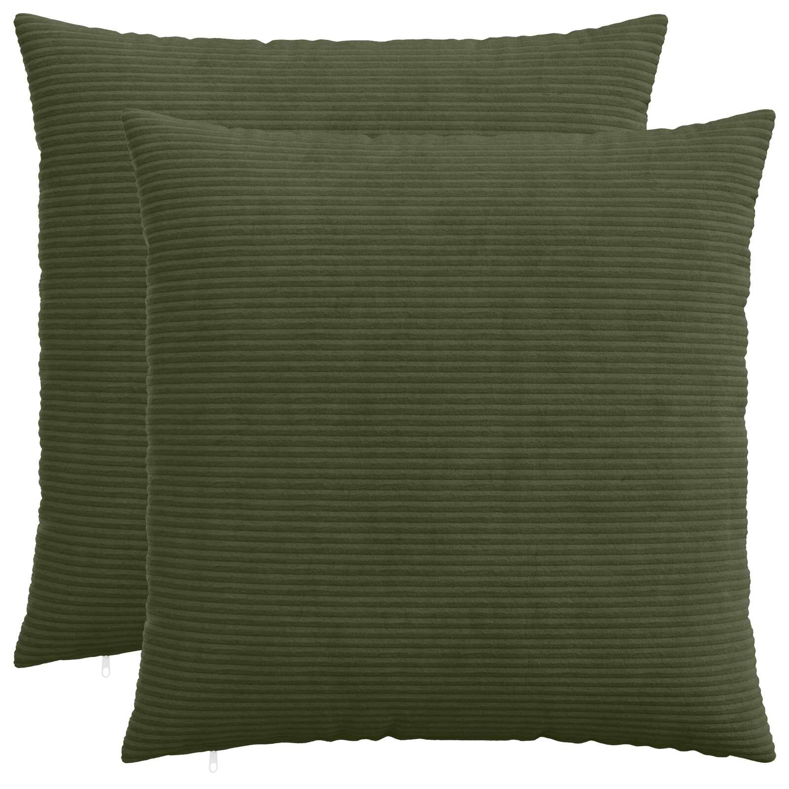 vidaXL Povlak na polštář 2 ks HEERLEN Zelená 70 x 70 cm manšestr