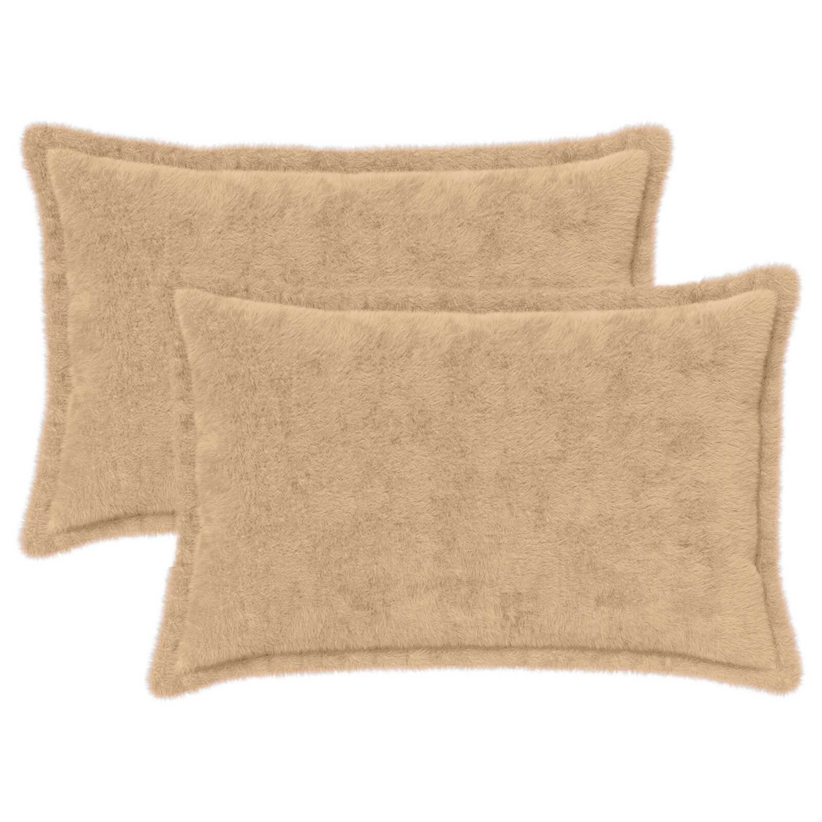 vidaXL Povlak na polštář 2 ks HOUTEN Krémová 50 x 75 cm Umělá králičí