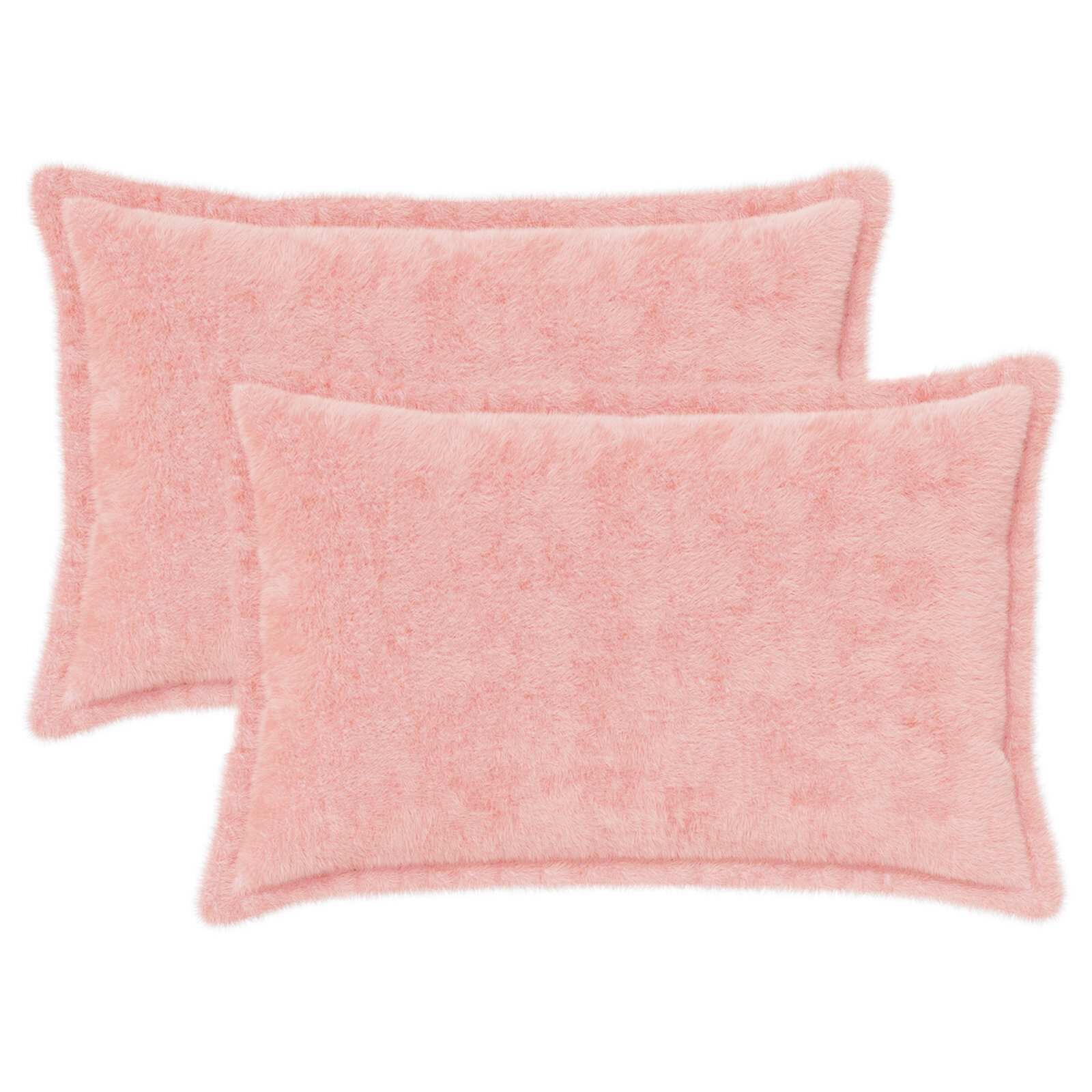 vidaXL Povlak na polštář 2 ks HOUTEN Růžová 50 x 70 cm Umělá králičí