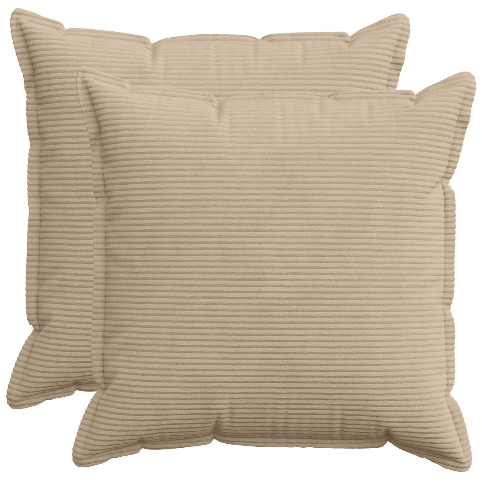 vidaXL Povlak na polštář 2 ks HOUTEN Taupe 55 x 55 cm manšestr