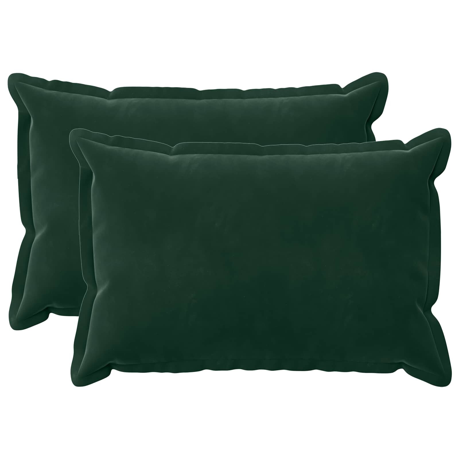 vidaXL Povlak na polštář 2 ks HOUTEN Tmavě zelená 50 x 80 cm Samet
