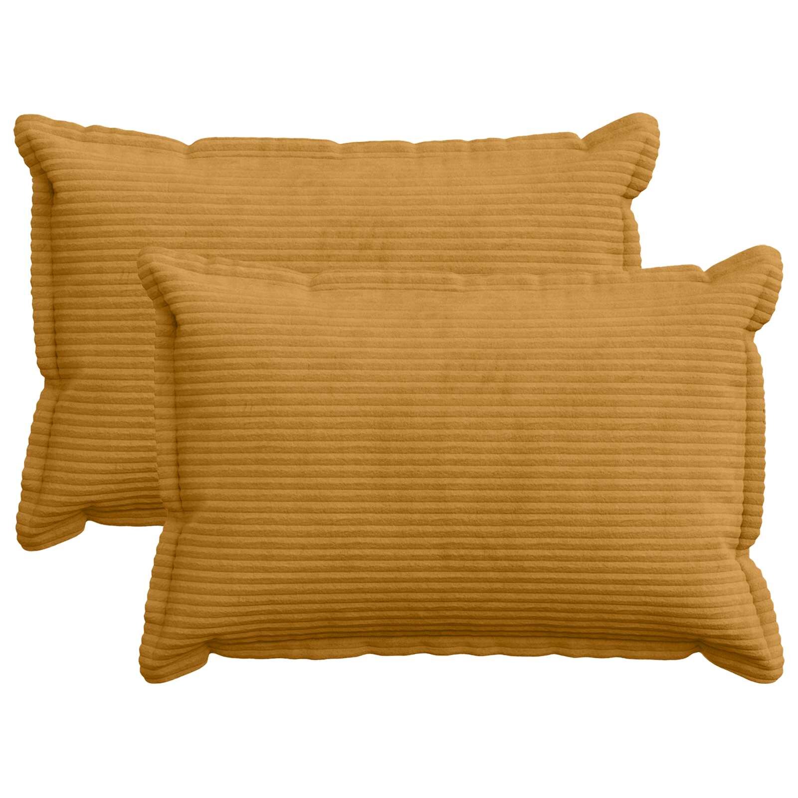 vidaXL Povlak na polštář 2 ks HOUTEN Žlutá 50 x 70 cm manšestr