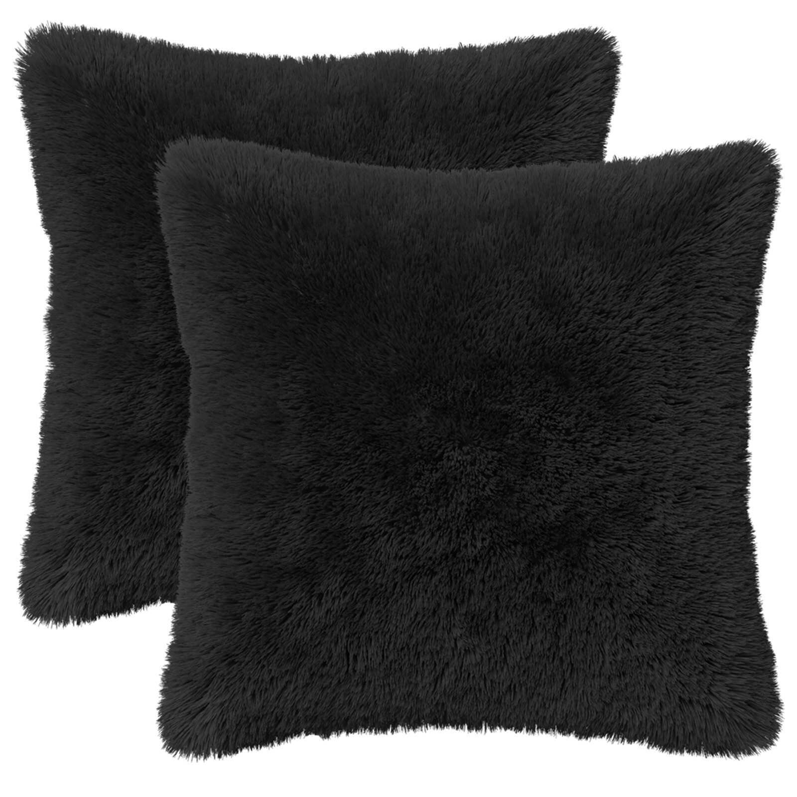 vidaXL Povlak na polštář 2 pcs HEERLEN Černá 45 x 45 cm PV fleece