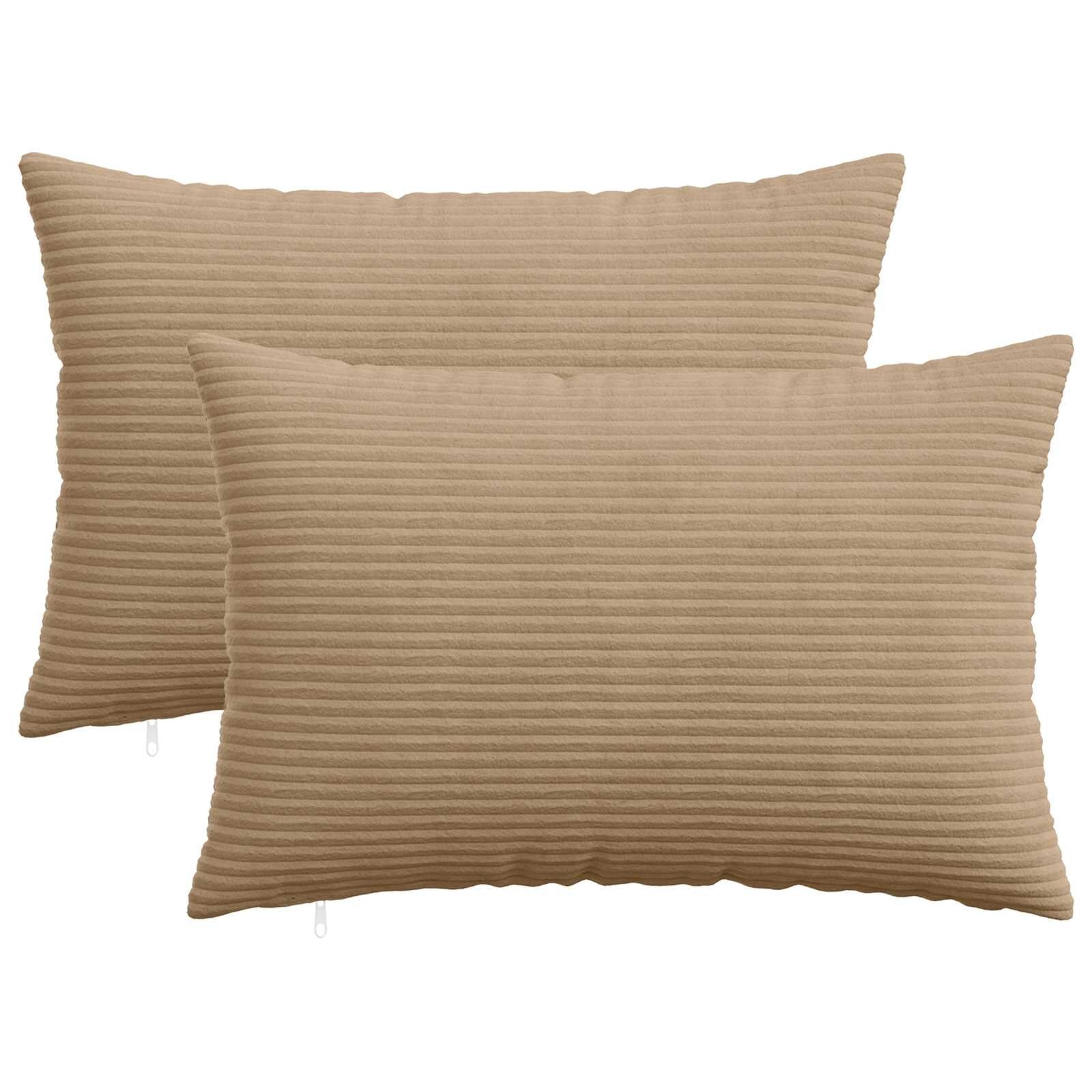 vidaXL Povlak na polštář 2 pcs HEERLEN Hnědá 50 x 70 cm manšestr