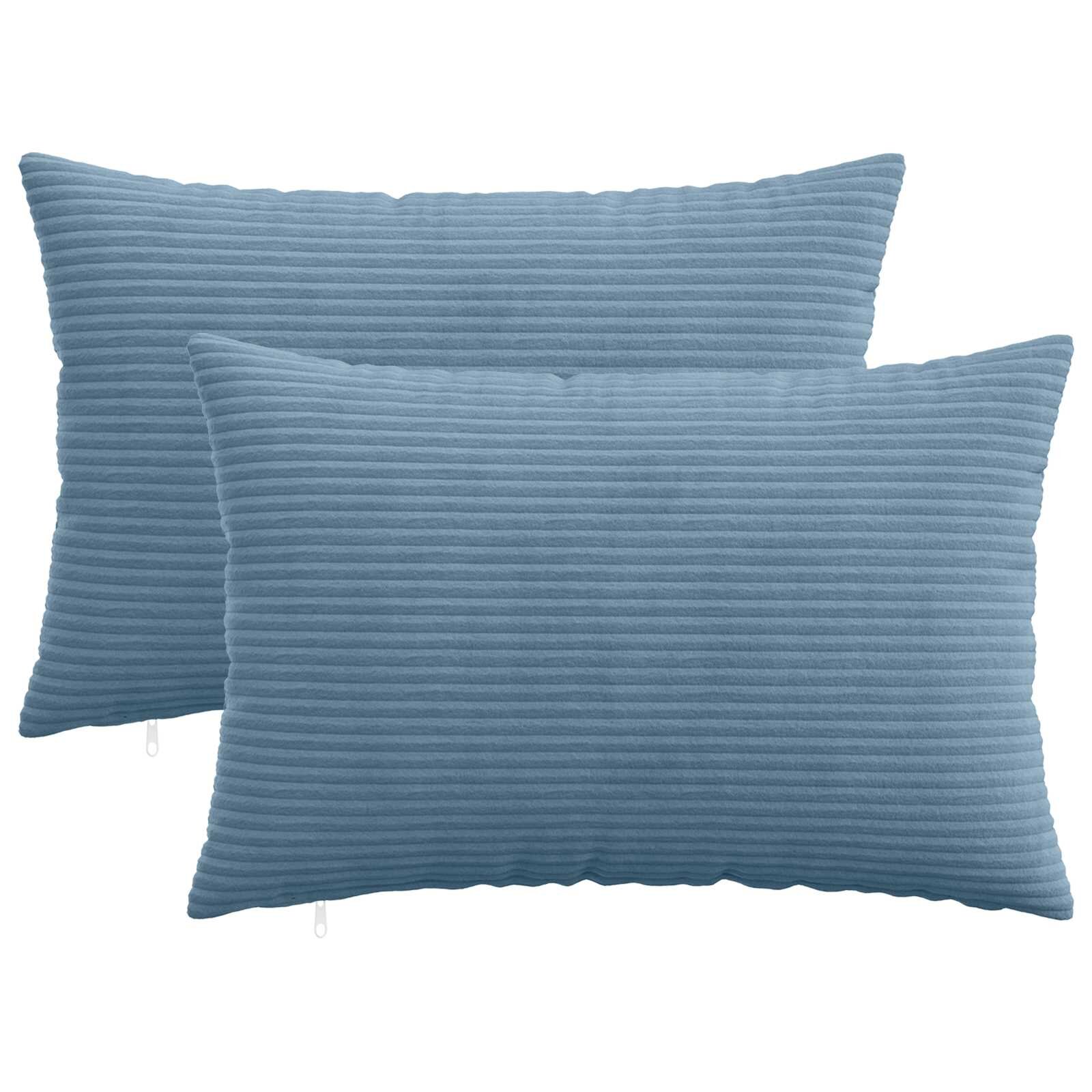 vidaXL Povlak na polštář 2 pcs HEERLEN Modrá 50 x 70 cm manšestr