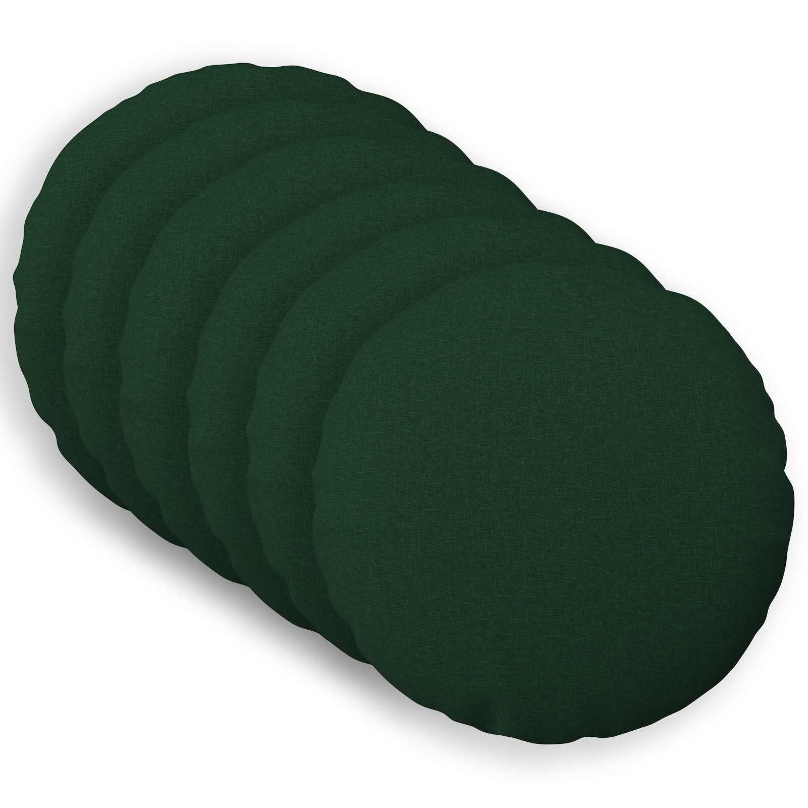 vidaXL Povlak na polštář 6 ks HEERLEN Tmavě zelená Ø 60 cm Textil