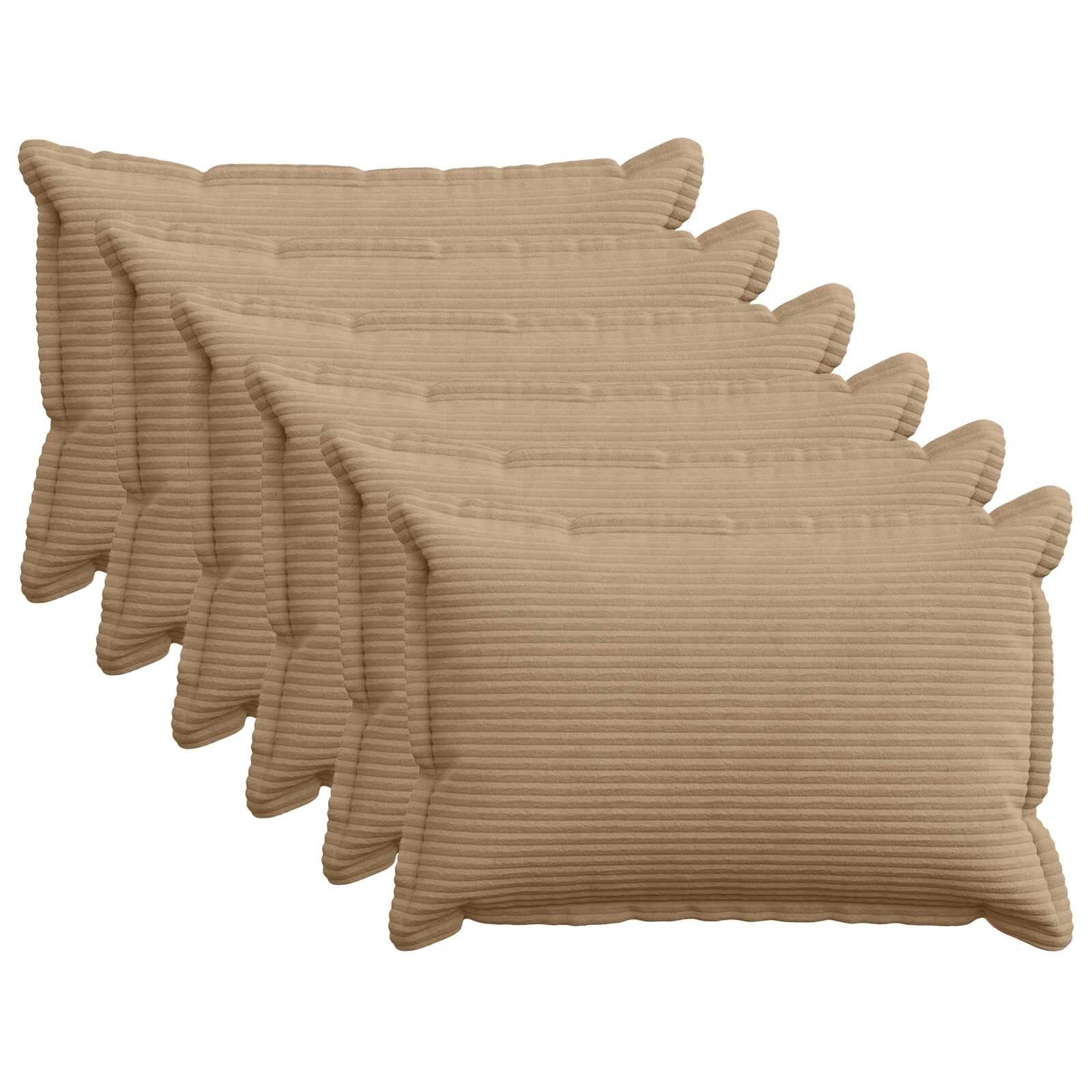 vidaXL Povlak na polštář 6 ks HOUTEN Hnědá 50 x 75 cm manšestr