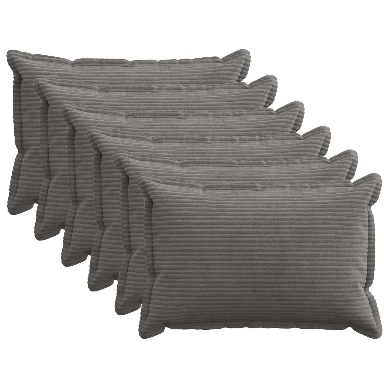 vidaXL Povlak na polštář 6 ks HOUTEN Tmavě šedá 50 x 80 cm manšestr