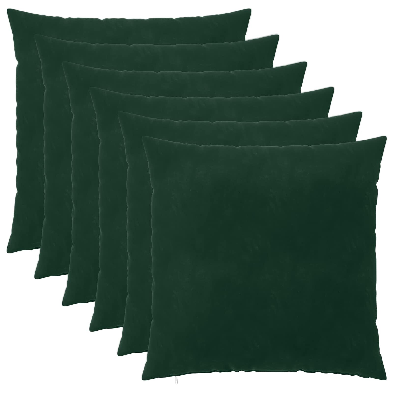 vidaXL Povlak na polštář 6 pcs HEERLEN Tmavě zelená 65 x 65 cm Samet