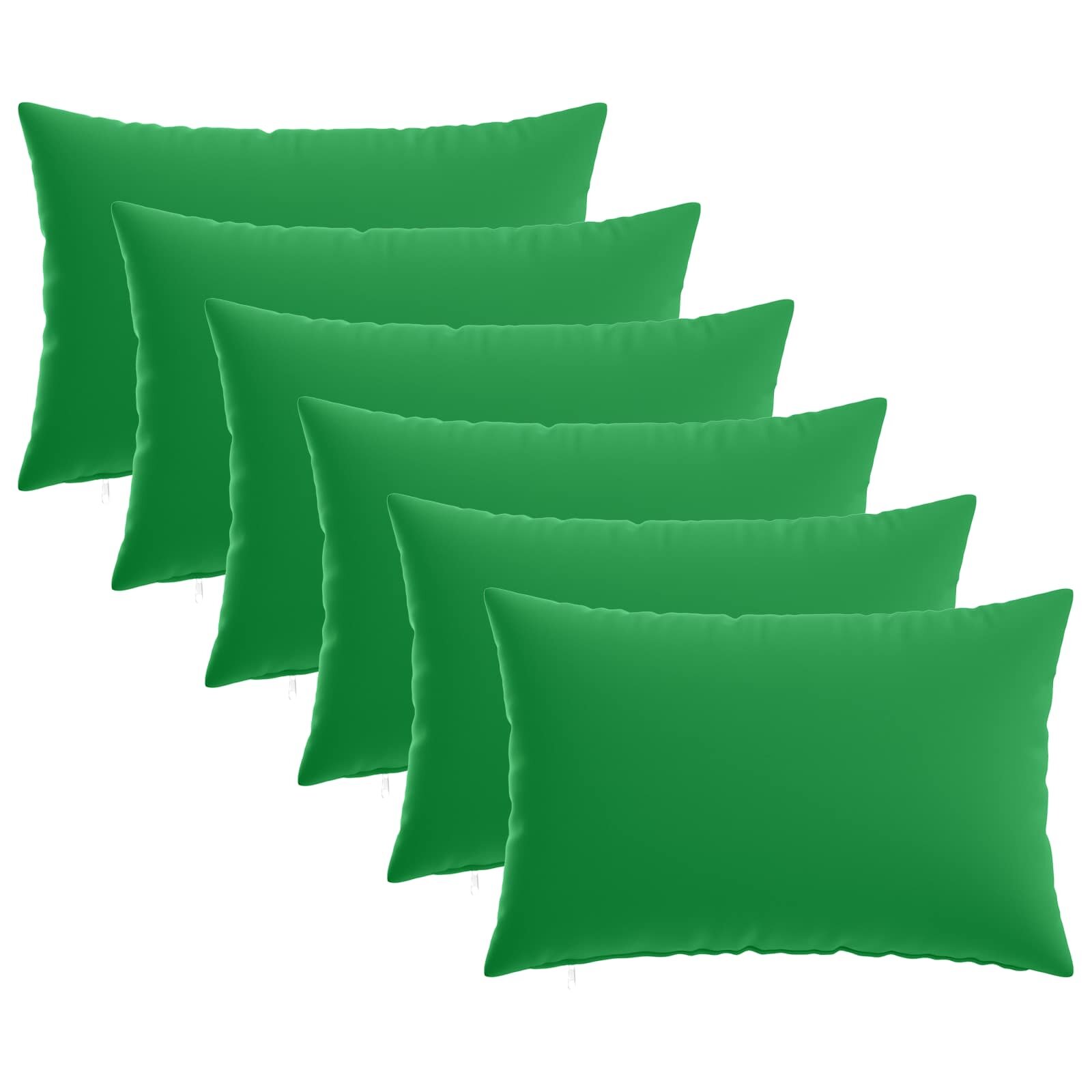vidaXL Povlak na polštář 6 pcs HEERLEN Zelená 30 x 50 cm Polyester