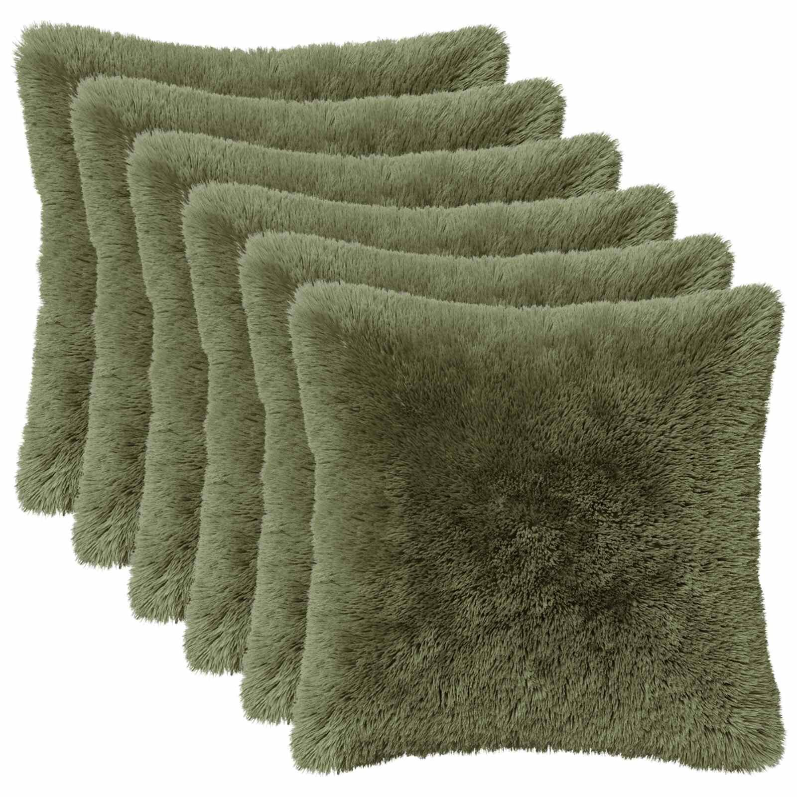 vidaXL Povlak na polštář 6 pcs HEERLEN Zelená 45 x 45 cm PV fleece